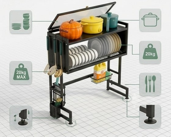 Over Sink Kitchen Organizer Rack And Cabinet